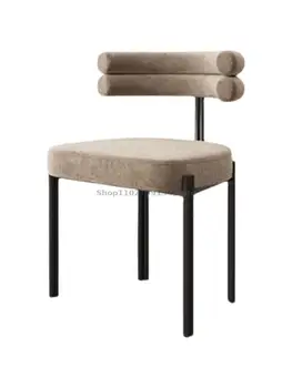 Италиански лесен луксозна маса за хранене, стол дизайнерски модел на шкафа за баня с полудуговой облегалка модерен минималистичен домашен стол за хранене