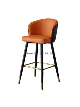Кожен бар стол домакински мода въртене модерен прост скандинавски бар стол лесен луксозен стол с висока прическа чист червен стол с висока прическа