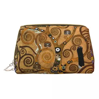 Кожена косметичка Klimt Tree Of Life, Пътна Косметичка, Преносим чанта за тоалетни принадлежности, Вместительные чанти, Портмонета и за жени и момичета