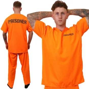 Костюм на Затворника Оранжево Облекло на Жените и Мъжете Хелоуин Cosplay Затвор Нарушителят Рокля Сценичното представяне на Дрехи за партита Ролеви игри за възрастни