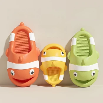 Летни Пантофи във формата на риба-клоун, Мъжки И женски Мультяшные сандали За момичета и момчета, домашни плажни пързалки ЕВА, Детски мини забавни чехли
