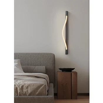 Луксозен, скандинавски дизайн в минималистичен оптичен динамичен въжето, с монтиран на стената лампа, хол, лампа за пътека, креативен стенен лампа wabi-sabi
