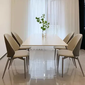 Луксозна маса за Хранене със Скандинавски дизайн, Спестяващ място масичка за кафе, Градински Конзола Mesas De Jantar, Мебели за трапезария WJ35XP