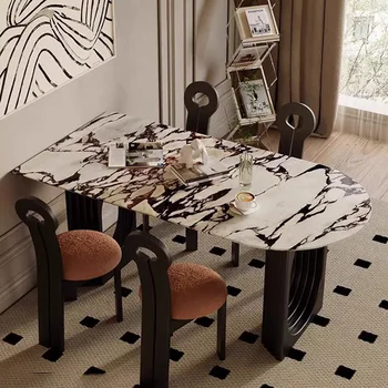 Луксозна маса за хранене в скандинавски стил Glasse, Спестяващ място, маса за Хранене в италиански стил, Модерен минималистичен Mesas De Jantar Мебели за дома