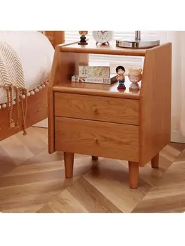 Малка странична масичка от масивно дърво в скандинавски стил, черешово дърво, бял дъб, малък апартамент, проста японската мебели за спалня с малки размери, нощно шкафче