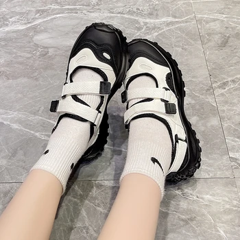 Маратонки обувки мода Дамски вулканизировать платформа на окото чорапи кухи сандали дишащи стаи Дамски маратонки Дамски
