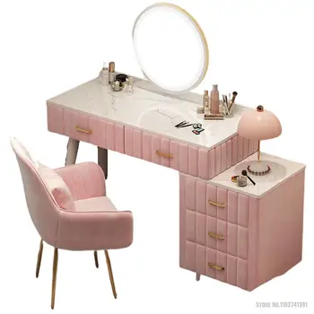 Мебелен Тоалетка за грим с огледало, прости момичета, Не заемат място, лесни и красиви, модерен стил