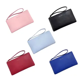 Модерен дамски чанта от изкуствена кожа, гривна, портфейл с цип, телефон за ключове, чанта за грим