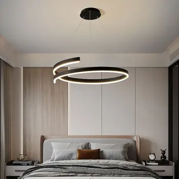Модерен дизайн, Спирала Алуминиева led полилей за кухня, трапезария, спалня, Висящи лампи За дома, Окачена лампа