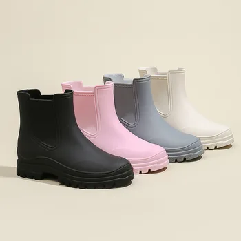 Модерни къси непромокаеми обувки, Непромокаемая обувки, дамски непромокаеми обувки Martin, непромокаеми ботуши, галоши за възрастни