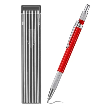 Молив за заваряване с 12 бр. заправками със сребристи ленти, метални маркер, механични, заваръчни моливи за тръби, фабрика, червен