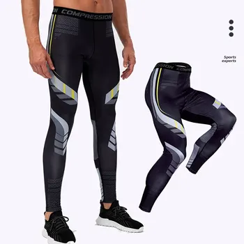 Мъжки спортни панталони за Компресия бързо съхнещи Гамаши за фитнес Мъжки Спортни дрехи Гамаши, за баскетбол, За тренировки, Спортни панталони за джогинг