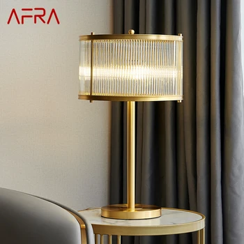Настолна лампа AFRA Nordic от Месинг, модерна луксозна дневна, спалня, кабинет, Оригинална светодиодна настолна лампа