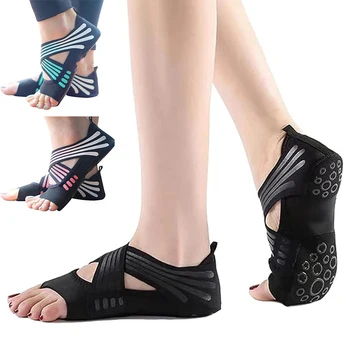 Нескользящие чорапи за йога, Жените имат противоплъзгаща обувки за пилатес без пръсти, Дамски чорапи, дишащи спортни чорапи за практикуване на пилатес, йога, балет