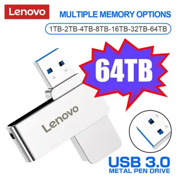 Нов Lenovo USB 3.0 64 TB Метален флаш памет 32 TB USB Флаш памети 2 TB Пръчка 16 TB 8 TB 4 TB Memoria Usb Flash Disk Стик За PC