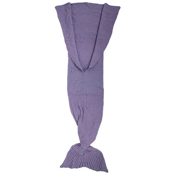 Одеяло с опашка на Русалка, вязаное на една кука Одеяло-Русалка За възрастни, супер меки възли Одеяла за Сън за всички сезони