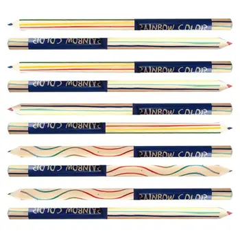 Оптимистичните цветни Моливи За деца, 10 парчета, Цветен молив За рисуване, Комплект цветни Моливи 4-В-1 За Colorization на книги, Рисуване на Скици