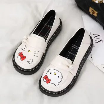 Оригиналната скъпа униформи JK с анимационни котка, малки кожени обувки на плоска подметка с кръгла пръсти, обувки за студенти японски колеж в стил 