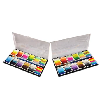 Палитра на бои за лице Hydro Rainbow Colors с 12 Разделени Втулки за Палети, Активируемая вода за colorization на тялото