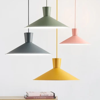 Полилей за ресторант Nordic LED Macaron color bar креативна полилей за спалня офис, изложбена зала персонализирани led лампи