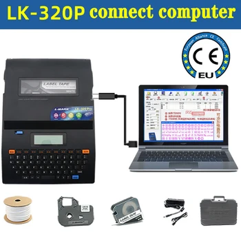 Принтер с тръбите от PVC, машина за маркиране на кабели, кабелна id принтер + Можете да се свържете Компютърна електронна машина за надписи LK-320P