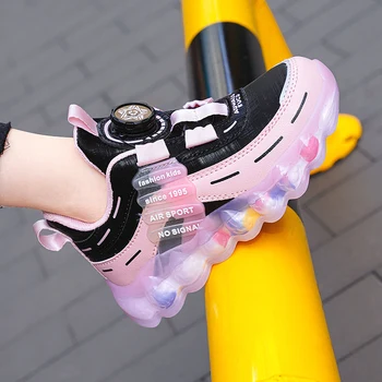 Пролетни детски Маратонки от изкуствена кожа за момичета и момчета, ежедневни обувки за деца, Модерен детска Розова тенис на висококачествени спортни обувки на равна подметка, Размер 26-39#
