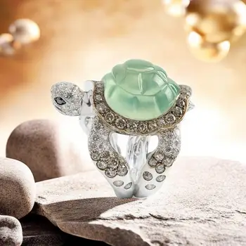 Пръстен с нефритовой костенурка за жени, Зелени Талисмани, Старинни бижута със скъпоценни камъни, Подаръци от Нефрит, Китайски Аксесоари, от Естествен камък