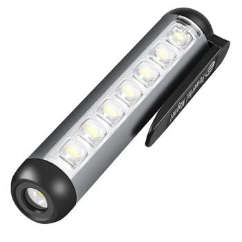 Работно Светлината на Фенерче Водоустойчива Акумулаторна батерия USB Фенерче + COB Лампа От Мъниста Фенерче С Щипка Магнит