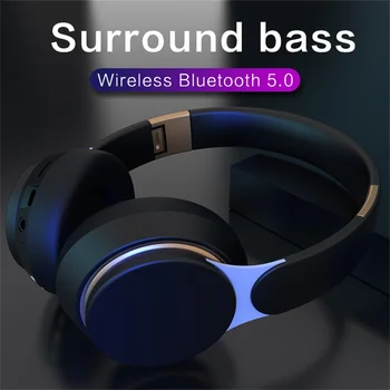 Режийни Bluetooth слушалки 5.0 съраунд бас, стерео слушалки, Безжична Сгъваема 3,5-мм гнездо с микрофон, Спортни въздушни слушалки