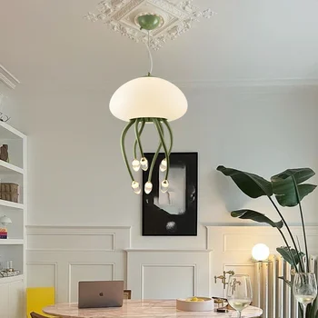 Скандинавска креативна полилей във формата на медузи, Луксозен крем за вятърна декоративни светлини, Модерна всекидневна, спалня, led вътрешно осветление