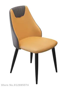 Тек Текстилен стол за Хранене Модерен минималистичен стол за Хранене Nordic Light Луксозен Дизайнерски Стол Домашна облегалка Мека опаковка Dining