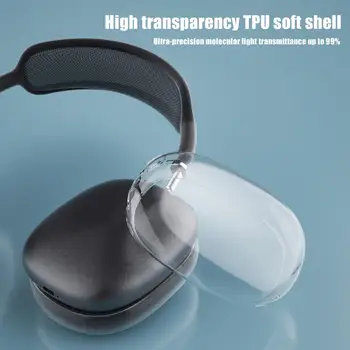 Точното местоположение на дупки Калъф за слушалки, прозрачен защитен калъф на 360 градуса за Airpods Max, силиконови калъфи от TPU със защита от пожълтяване