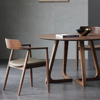 Трапезни столове от Скандинавския дърво Дизайнерски Акцент за всекидневната Мобилни Подлакътници, Офис Столове, Ресторант Cadeiras De Jantar Мебели за дома