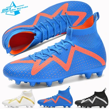 Футболни обувки Големи размери, мъжки TF/AG, Високи мини футболни обувки за улици, детски и студентски спортни маратонки за състезания по футбол на закрито
