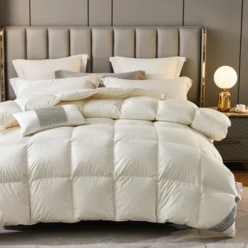 висококачествено одеяло от гъши пух King Size 800 Fill Power Бяло зимно пуховое одеяло голям размер с вложка от 700 нишки