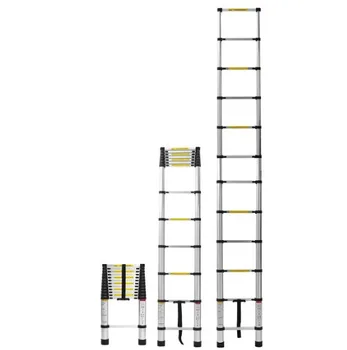 прибиращ богат на функции Телескопична стълба от алуминиева сплав с 3.2 m/3,8 м с с едно пряк популяризирането на